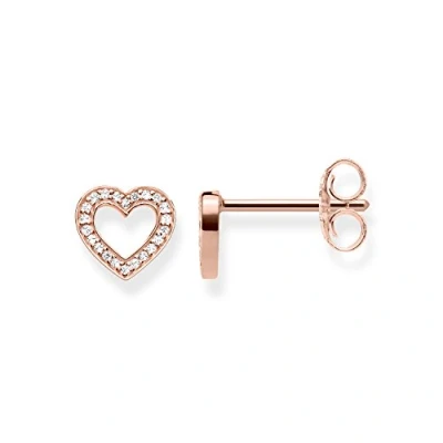 Imagen de THOMAS SABO Pendientes Corazones Grandes Plata Chapada en Oro H1945 416 14, Rosa