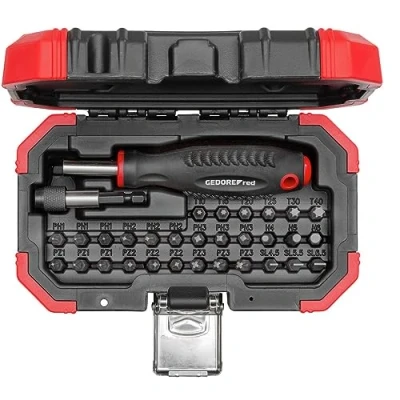 Imagen de GEDORE Red Juego de puntas (1/4&quot;, 32 piezas, PH, PZ, TX, IN, SL), incluye adaptador cambio rápido