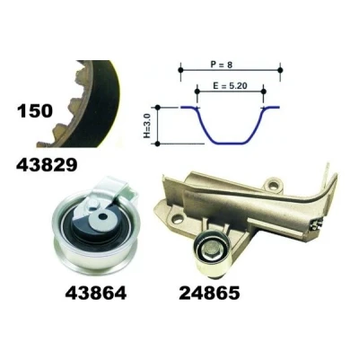 Imagen de MAPCO 23902 Kit de correa distribución 150 AUDI: A6 C5 Berlina, A4 B5 B6 SEAT: Exeo ST, Berlina