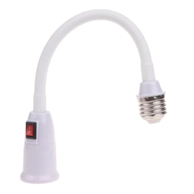 Imagen de BAIRU Adaptador Extensor Casquillo Luz E27 A Convertidor Bombilla Extensión Cuello Cisne Flexible con Interruptor