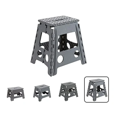 Imagen de ARREGUI TB 039 G Taburete Plegable Cocina o Baño Escalera Pequeña Infantil Banqueta Escalón para Adultos y Niños (hasta 150Kg) 39 cm de Altura Gris