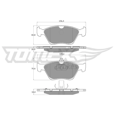 Imagen de TOMEX brakes TX 11 88 Juego de pastillas freno Eje delantero preparado para indicador desgaste OPEL: Calibra A, Vectra A Berlina, Omega B Berlina