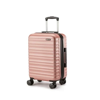 Imagen de Amazon Basics Maleta de Mano para Cabina, Equipaje Expandible (55 cm), Carcasa ABS Antiarayazos, 4 Ruedas Giratorias, Or Rosado