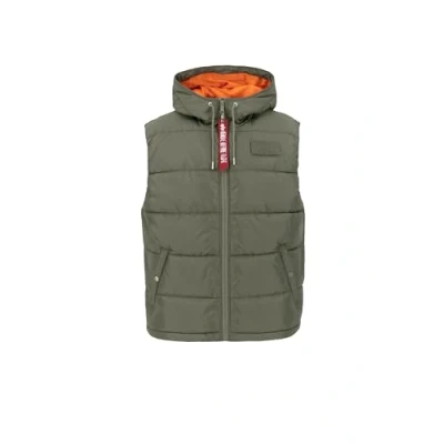 Imagen de Alpha Industries Hooded Puffer Chaleco, Hombre, Talla: Large, Sage green