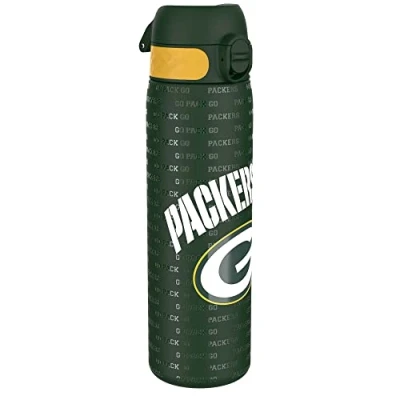 Imagen de Ion8 Botella de Agua Acero Inoxidable, 600ml, a Prueba Fugas, Fácil Abrir, Aptas para Lavavajillas, Cerradura Segura, Asa Transporte, Limpiar, Diseño en Relieve, NFL Packers