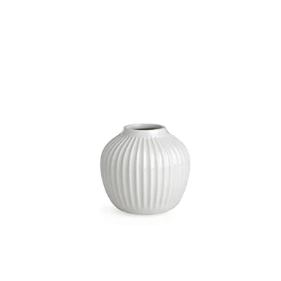 Imagen de Kähler Jarrón H13 cm Hammershøi Diseño danés para Flores Hecho a Mano, Blanco