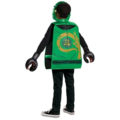 Imagen de DISGUISE 100369 Ninja Disfraz oficial de Lloyd Ninjago 3 piezas para niños, incluye máscara y guantes, verde, talla única