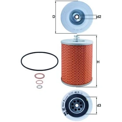 Imagen de MAHLE ORIGINAL OX 71D Filtro de aceite Cartucho filtrante MAN: TGX, TGS, TGA, SCANIA: 4 series, L,P,G,R,S VOLVO: FH 12, FM 12