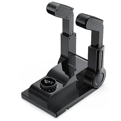 Imagen de FORLIM secador de zapatos, calentador pies eléctrico, guantes y botas, soporte secado ajustable 180, conectores telescópicos flexibles, temporizador