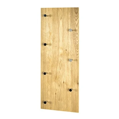 Imagen de HAKU Möbel Perchero de pared cromo, roble, MDF, metal Dim.: AN 80 cm x AL 30 P 6 cm, Estilo: Moderno