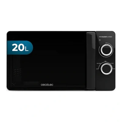Imagen de Cecotec Microondas de 20L Proclean 3030 Flatbed. Potencia 700W, Diseño Compacto, Interior Cerámico, Modo descongelación, Temporizador 30 Min, Tecnología 3Dwave, detalles Fullcrystal