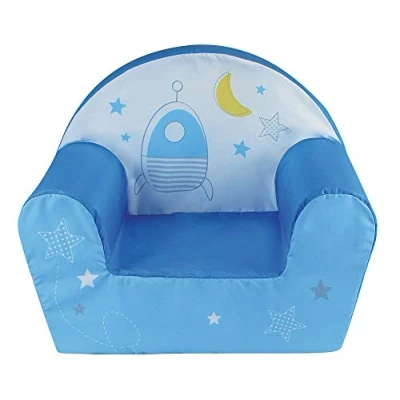 Imagen de Fun House 713070 Espace Fauteuil Club Origine France Garantie pour Enfant L.52 x P.33 H.42 cm Sillón niños 33 42 cm, Algodón, Azul/Amarillo, à Partir de 18 mois