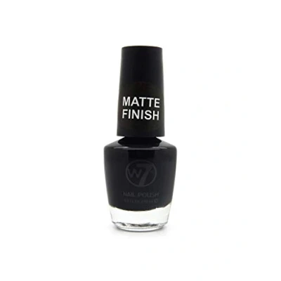 Imagen de W7 Cosmetics Esmalte de uñas número 55, negro mate, 15 ml