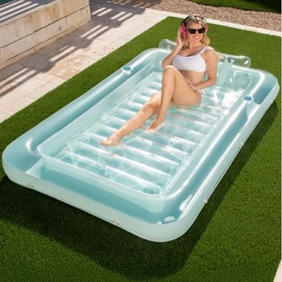 Imagen de Sloosh Sillón Flotante Hinchable para Piscinas de Bronceado, Extra Grande 85&quot; x 57&quot; Bronceado (XL)