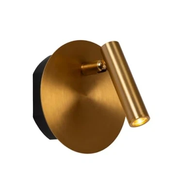 Imagen de Lucide Aplique LED a pilas Jolijn, dorado mate, Ø 10,2 cm, imán