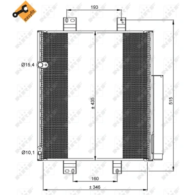 Imagen de NRF EASY FIT 35853 Condensador con secador, junta anular 15,4 10,1 Aluminio 435