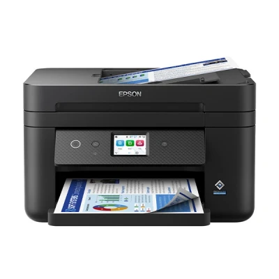 Imagen de Epson Workforce WF 2960DWF Impresora Multifunción A4 con Impresión Doble Cara (dúplex), WiFi, Fax, Bandeja Frontal, Pantalla LCD, Escaneado en Nube e Móvil, Negro