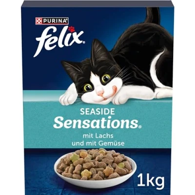 Imagen de FELIX Seaside Sensations Comida para Gatos Seca, con salmón y Verduras, 1 Paquete (1 x kg)