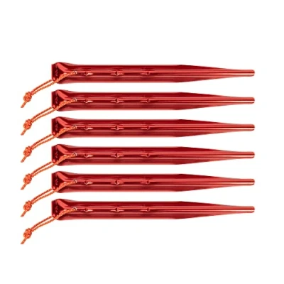 Imagen de Tatonka Tent Peg Allround Piquetas para Tienda de campaña (6 Unidades, 19 cm, 6 Aluminio y Perfil en V, cm Largo, Unidades), Color Rojo