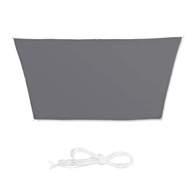 Imagen de Relaxdays Toldo Vela Trapezoidal, Impermeable, Protección Rayos UV, con Cuerdas para tensar, 3x4x2x2 m, Gris