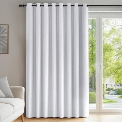 Imagen de Deconovo Cortinas para Salón Dormitorio Moderno, Opacas Térmicas Aislantes Frío y Calor, con Ojales, 254x214 cm(Ancho x Alto), Gris Perla, 1 Pieza
