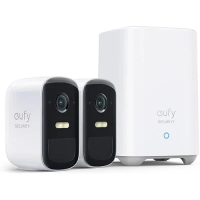 Imagen de eufy Security eufyCam 2C Pro, Camara vigilancia WiFi Exterior, de Exterior,180 días duración la batería, 2K resolución, Sin Costo Mensual, Conjunto Dos cámaras