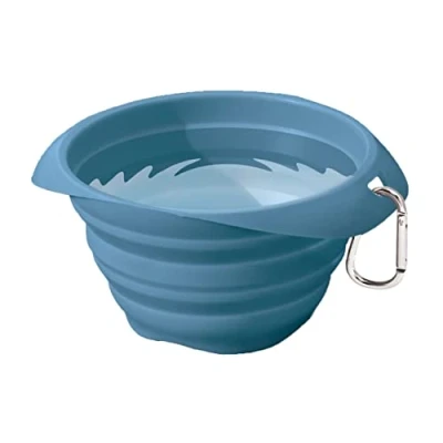 Imagen de Kurgo Collaps A Bowl Cuenco de Viaje Plegable para Perros, Agua y Comida, Accesorios Mascotas 0,7 L, Azul