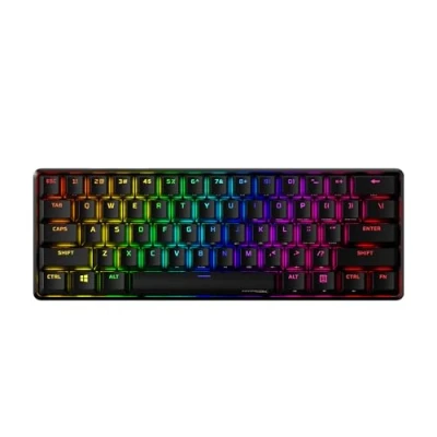 Imagen de HyperX Alloy Origins 60 Teclado mecánico para juegos Formato ultracompacto al % Tecla Aqua (táctil) Cubiertas de PBT doble capa las teclas Retroiluminación LED RGB