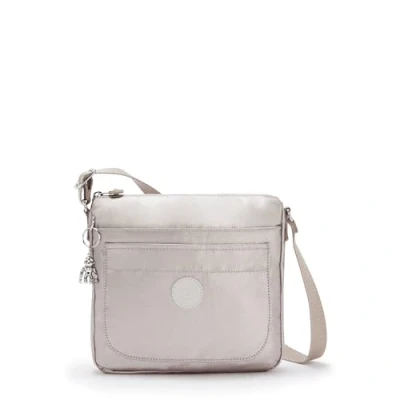 Imagen de Kipling Women&#039;s Sebastian Sparkly Gold Crossbody Bag, Bold Purple, Brillo metálico., 9&quot;L x 8.5&quot;H 1.75&quot;D, Bolso bandolera para mujer, superligero, duradero,