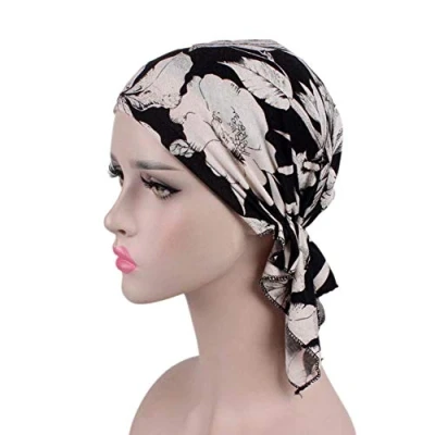 Imagen de Amorar Sombrero Chemo pañuelos Cabeza Turbante Estampado Gorros Bufanda Elástico para la Pérdida de Pelo