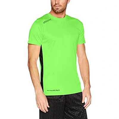Imagen de Uhlsport Essential MC Camiseta de Juego Manga Corta, Hombre, Verde Flash/Negro, 116