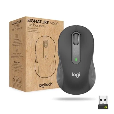 Imagen de Logitech Signature M650 for Business, Ratón inalámbrico, Para manos pequeñas/medianas, Logi Bolt, Bluetooth, SmartWheel Gris