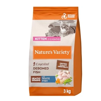 Imagen de Nature&#039;s Variety Healthy Grains Kitten Pienso para Gatitos No Esterilizados con Pescado Blanco sin Espinas 3kg