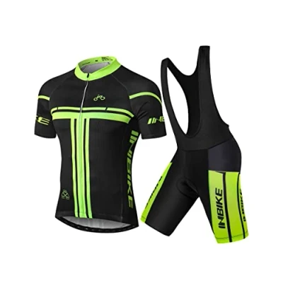 Imagen de INBIKE Maillot Ciclismo Hombre Verano Culotte Pantalones Bicicleta Equipación Conjuntos Transpirable Secado Rápido y Elástico (QG194 S)