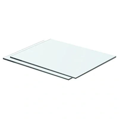 Imagen de vidaXL 2x Estantes Panel Balda Placa Estantería para Casas o Tiendas de Pared Expositora Decoración Vidrio Transparente 40x25cm