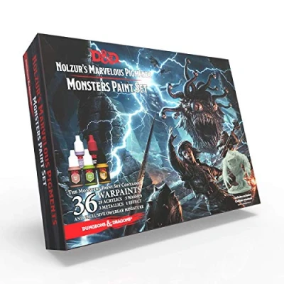 Imagen de The Army Painter Dungeons and Dragons Nolzur’s Marvelous Pigments Monsters Paint Set 36 Pinturas Acrílicas, 1 Pincel para Juego de Rol, Mesa, Wargame Hobby Modelado