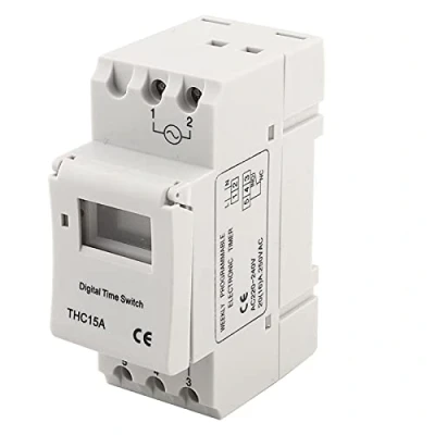 Imagen de Interruptor Temporizador THC15A 220 240VAC 16A programable Digital de riel DIN