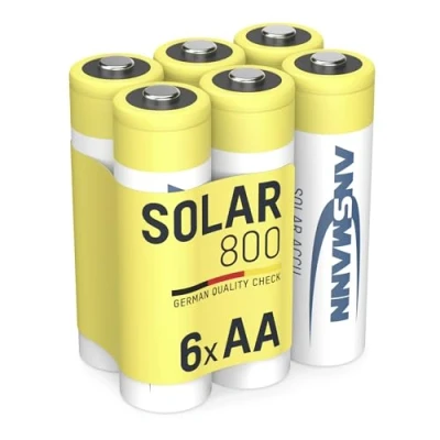 Imagen de Ansmann 2 x ampolla NiMH batería de 800 mAh Mignon AA/HR6/1.2 V Muy Baja autodescarga Mediante maxE Tecnología Solar