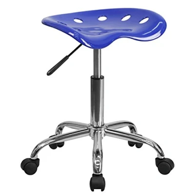 Imagen de Flash Furniture Taburete cromado, azul náutico, 38,1 x 43,18 65,41 cm