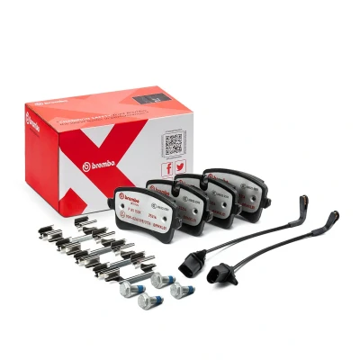 Imagen de BREMBO P 85 150X Juego de pastillas freno con contacto avisador desgaste tornillos pinza accesorios AUDI: A5 B8 Coupé, A6 C7 Avant
