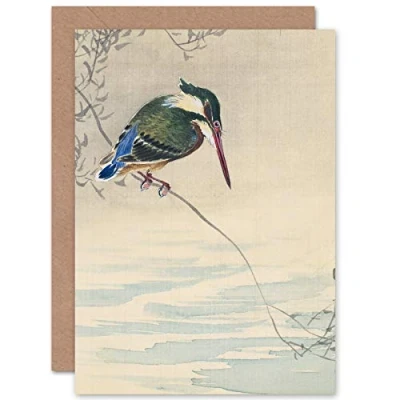 Imagen de Artery8 Ohara Koson Kingfisher Bird Japanese Painting Fine Art Greeting Card Plus Envelope Blank Inside Rey P�jaro japon�s Pintura
