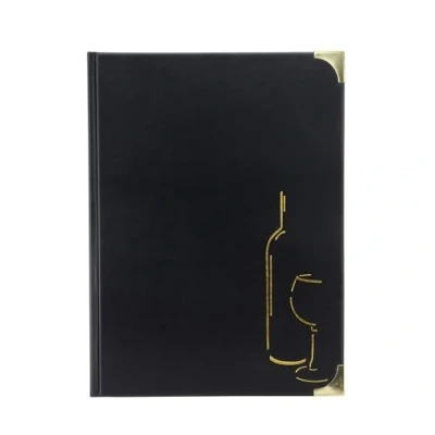 Imagen de SECURIT Carta de Vinos Basic Line 2 Insertos Fijos = 4 Hojas A4 Café, Bar, Restaurante PVC Color Negro