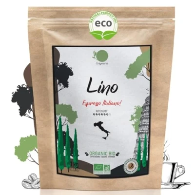 Imagen de ORIGEENS Café en Grano Natural 1kg para Espresso Cafe Italiano 80% Arabica 20% Robusta Tostado Artesanal