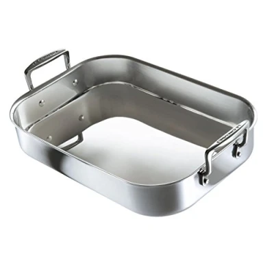 Imagen de Le Creuset Asador rectangular de acero inoxidable 3 capas 35 cm, 96102270000000