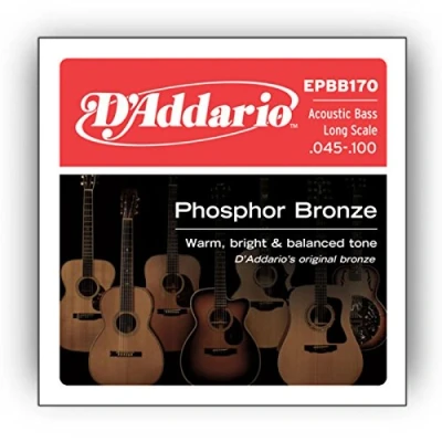 Imagen de D&#039;Addario EPBB170, cuerdas de bronce fosforado para bajo acústico, escala larga, 45 100