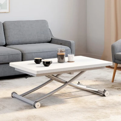 Imagen de IDMarket Urbana mesa de centro elevable en comedor, color blanco