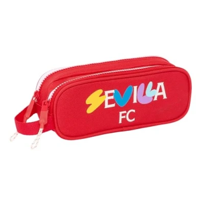 Imagen de Safta Sevilla FC Portatodo Doble Niño, Estuche Infantil, Ideal para Niños en Edad Escolar, Cómodo y Versátil, Calidad Resistencia, 21x6x8 cm, Color Rojo