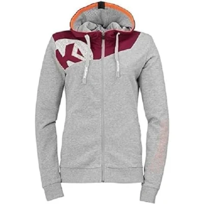 Imagen de Kempa Core 2.0 Hood Jacket Women Chaqueta De Balonmano Corte Mujer, Gris Oscuro Mezcla/Rojo o, XS