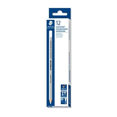 Imagen de Staedtler Lumocolor 108 0. Lápices de madera color blanco. Caja con 12 unidades.