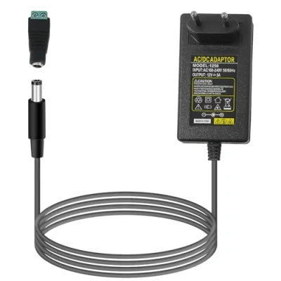 Imagen de Nizirioo Adaptador de corriente 12V 5A: 100V 240V a DC 5A 60W universal, transformador LED, 5.5mm x 2.1mm para dispositivos